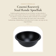 Bacino di Accumulo a Rondi di Acciaio Inossidabile - 12 Pollici - Singolo - Resistente al Calore - Installazione Integrata - Sistema di Scarico Efficiente