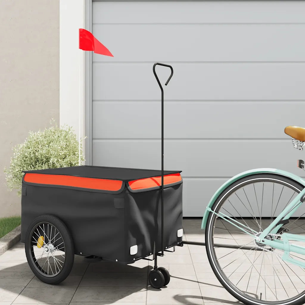Rimorchio da Bici Nero e Arancione 30 kg in Ferro CFW6722675
