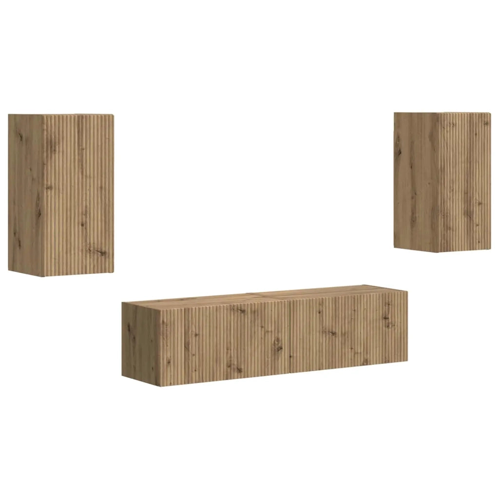 Set mobile TV 4 pcs Rovere artigianale Legno multistrato 3409158