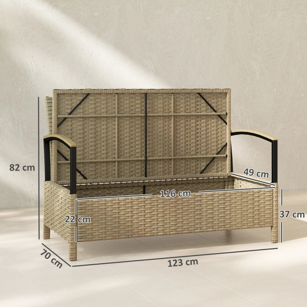 Cassettiera con Cuscino Imbottito ¨C zephmum ¨C Cachi, Metallo, 123x70x82 cm