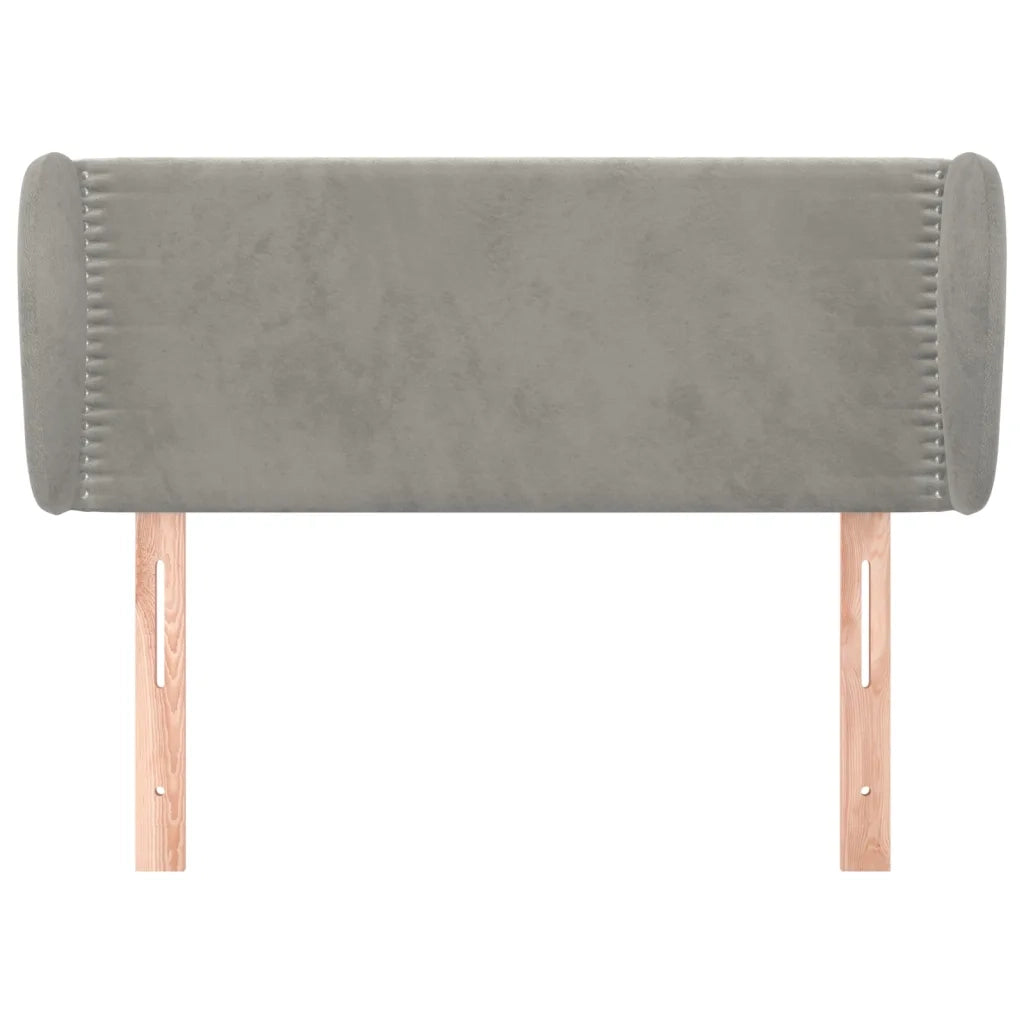Testiera | Testata ad Orecchio Grigio Chiaro 103x23x78/88 cm in Velluto