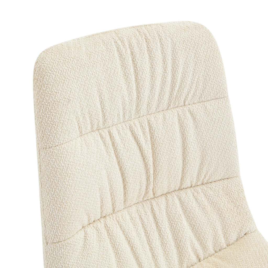 SEDIA da pranzo ergonomica 88 cm in tessuto bianco e legno massello, Set da 2 pezzi
