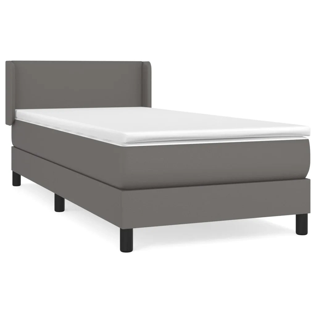 Giroletto a Molle con Materasso Grigio 100x200 cm in Similpelle 3130647