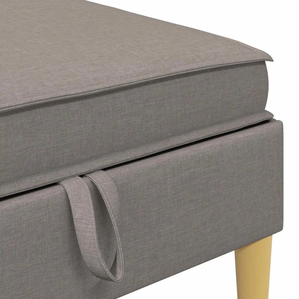 Pouf con Storage Tortora 70 x 70 x 40 cm Tessuto 42027128