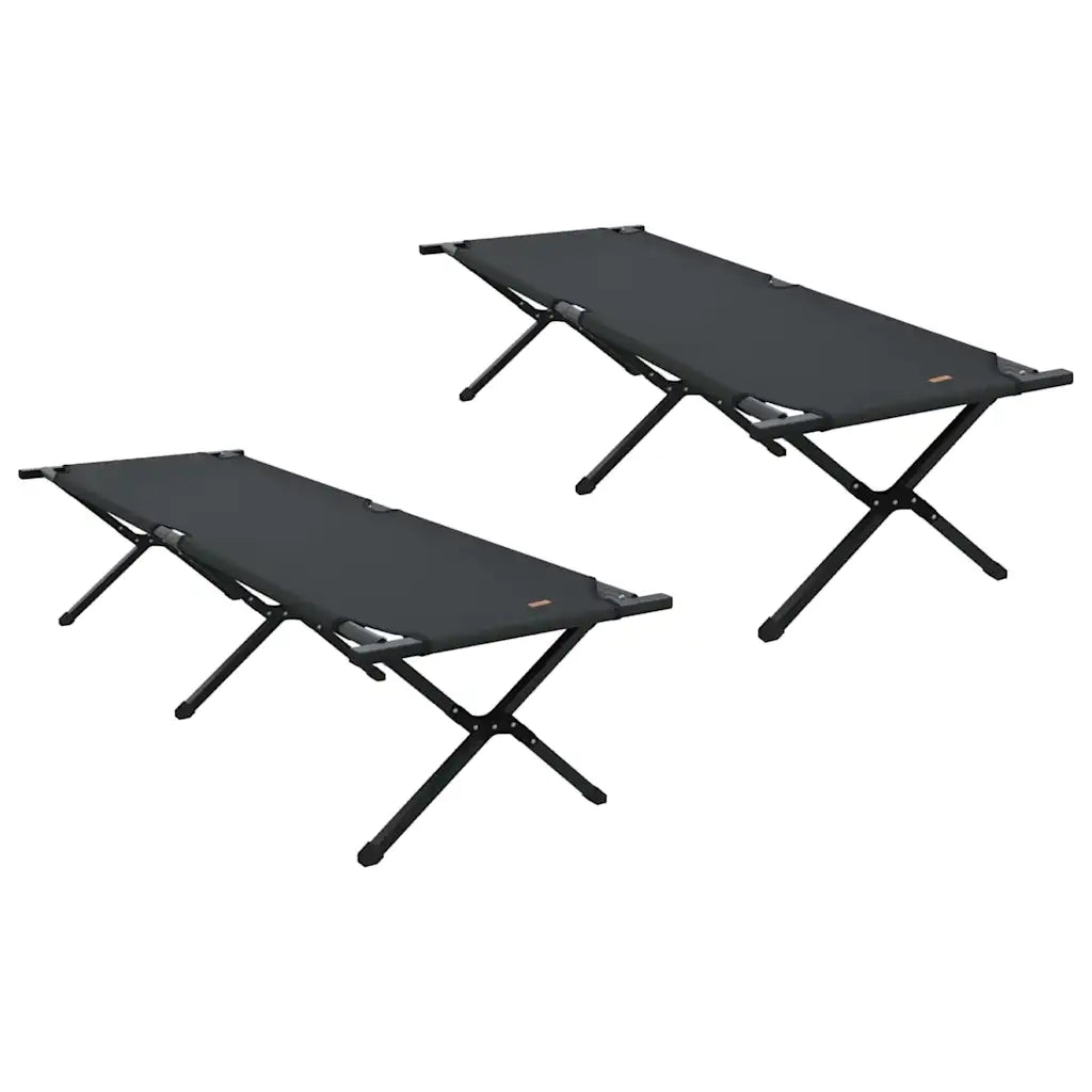 Letto da campeggio pieghevole 2 pz Nero 193 x 69 x 45 cm CFW4689625
