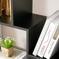 Libreria a Zig Zag Design Contemporaneo, 70 L x 24 P x 178 H cm, Pannelli di Particelle Nero