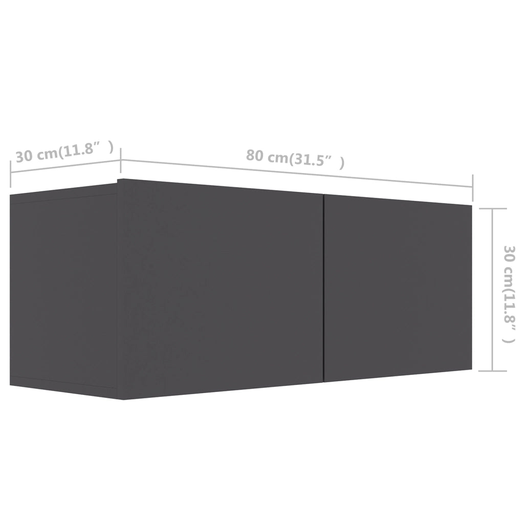| Mobile TV | Grigio 80 x 30 x 30 cm Legno multistrato 801474