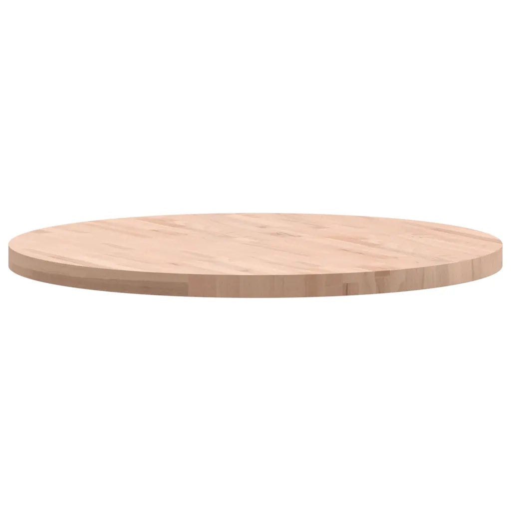 Piano per Tavolo Ø90x4 cm Rotondo in Legno Massello di Faggio 355926