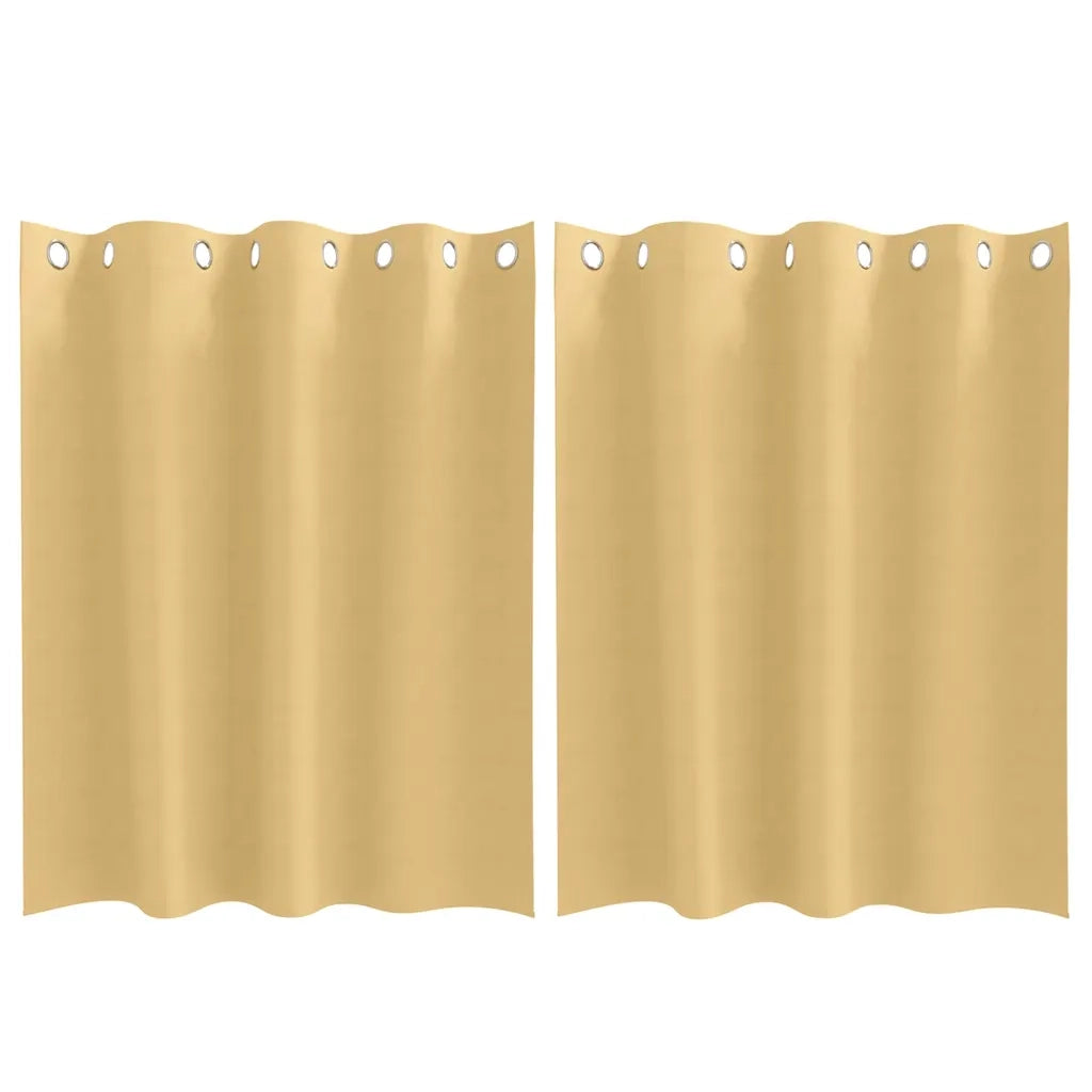 Tende Blackout con Anelli 2 pcs Beige 140 x 140 cm Poliestere 4107313