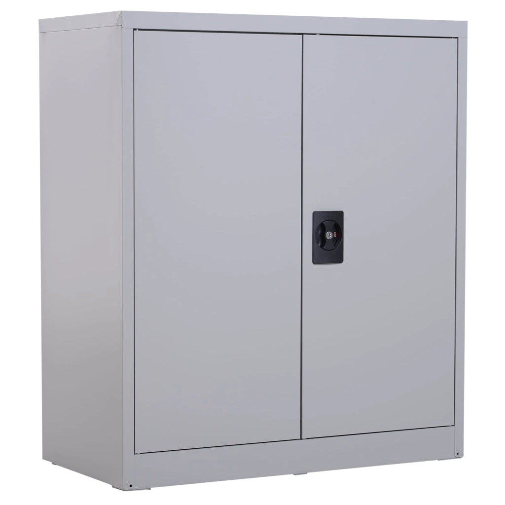 Armadietto Portadocumenti con Chiusura di Sicurezza in Acciaio Grigio 80x40x92.5 cm
