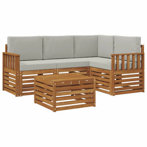 Set di divani da esterno 5 pcs Grigio Naturale e Chiaro 3374761