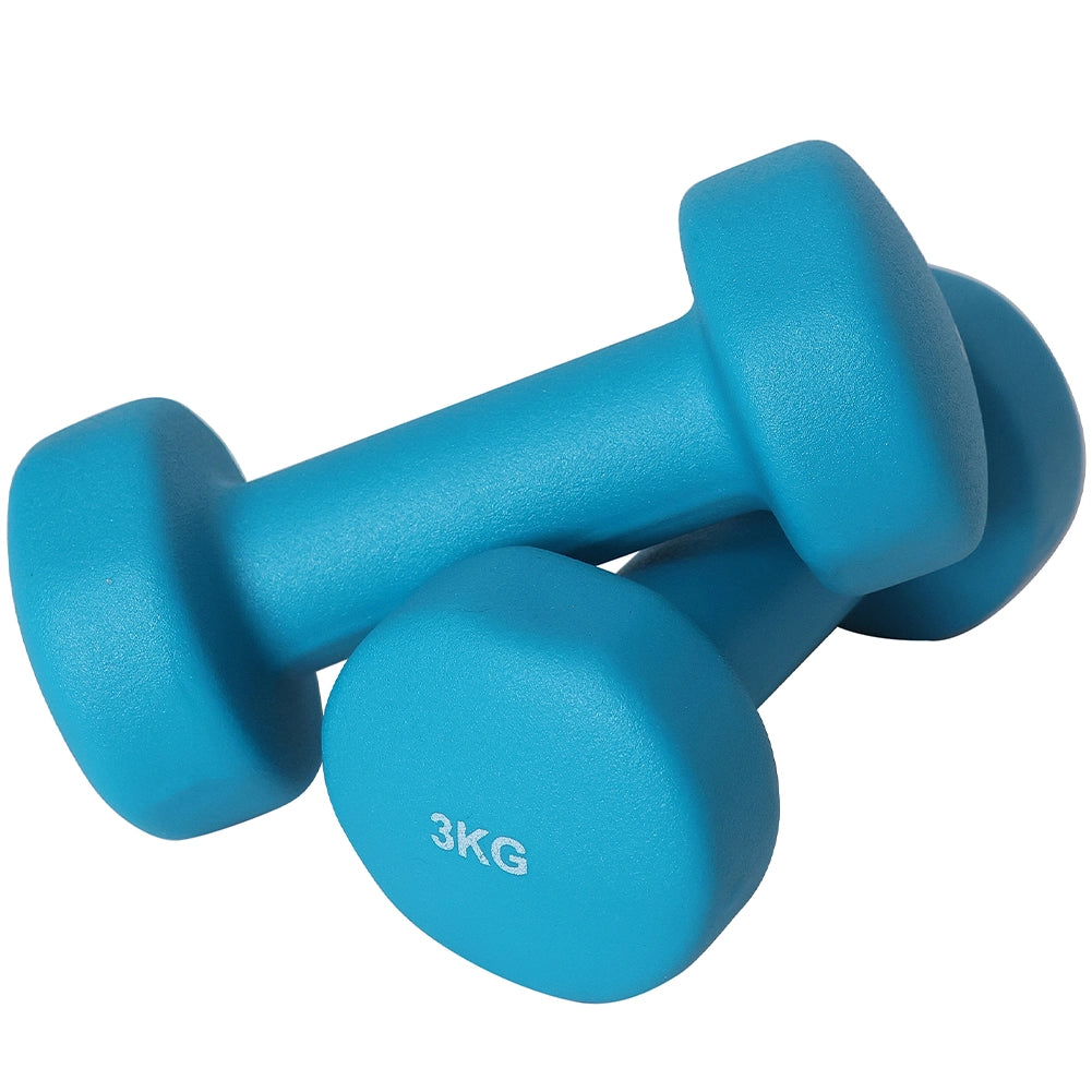 Set Manubri Palestra 6 Pesi Fitness 1kg 2kg 3kg con Supporto Stand Antirumore