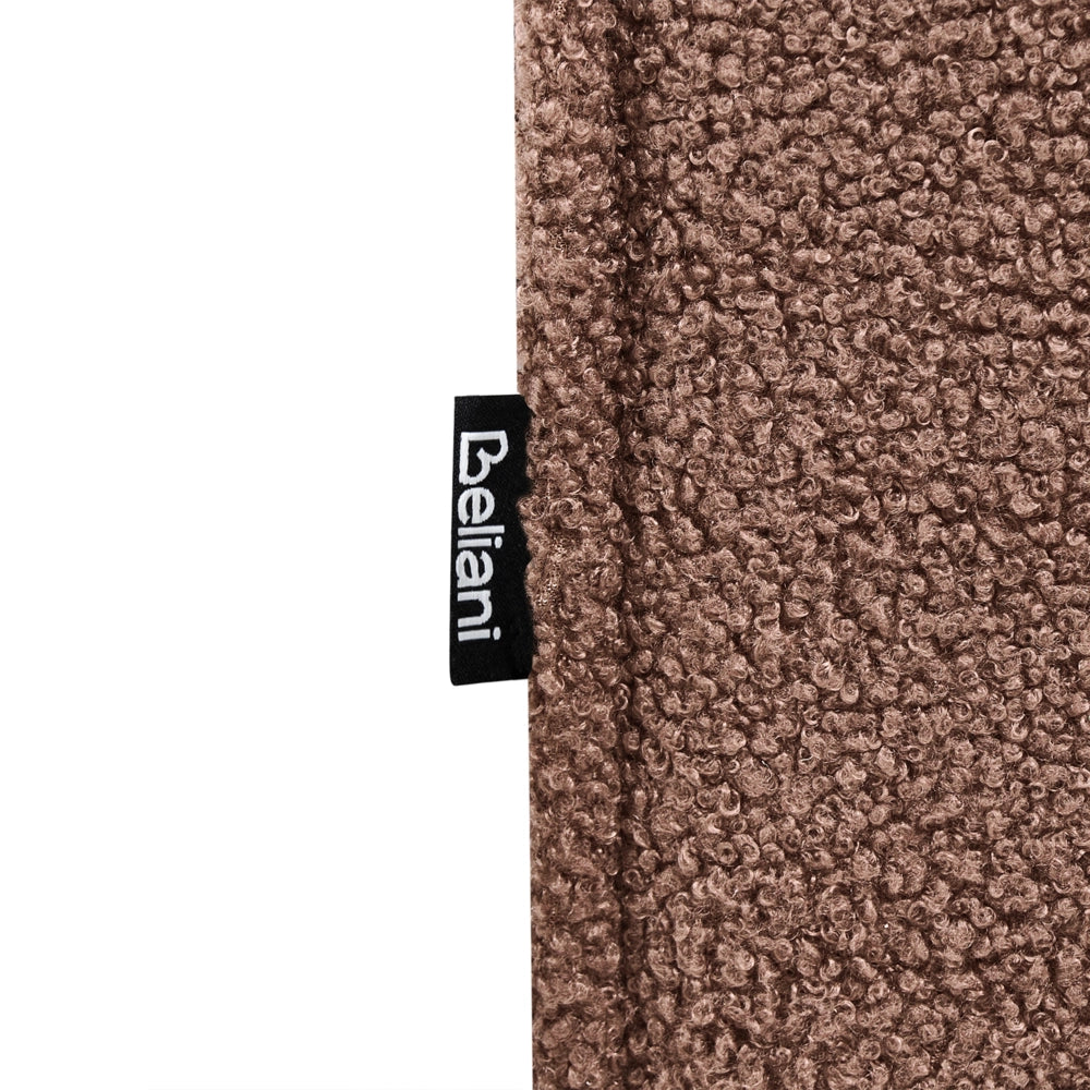 Pouf rettangolare in bouclé marrone stile moderno