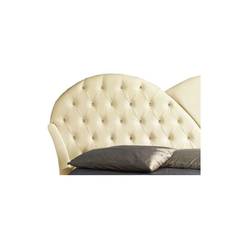 Letto matrimoniale c-contenitore in ecopelle crema 215x220xh.122 cm EFFEZ