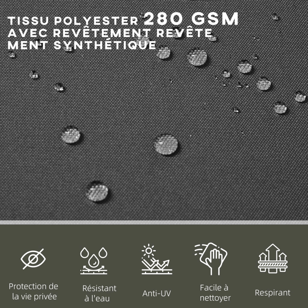 Paravento Rettangolare Retrattile ¨C zephmum ¨C Grigio Nero 6x1.8m Polyester