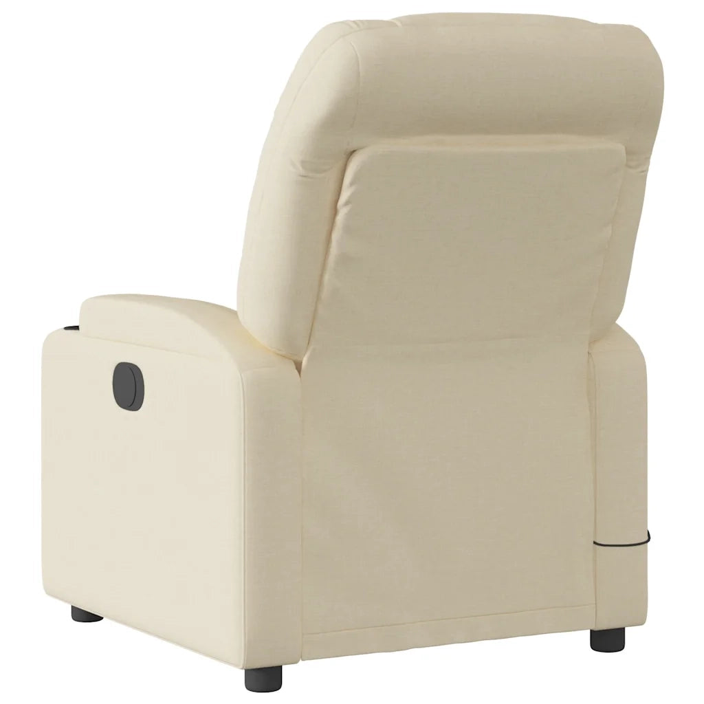 Poltrona Massaggiante Reclinabile Crema in Tessuto 372462