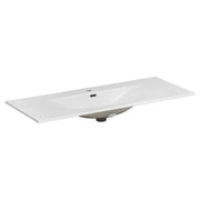 Lavabo da incasso VELOA 120 cm in ceramica bianca lucida