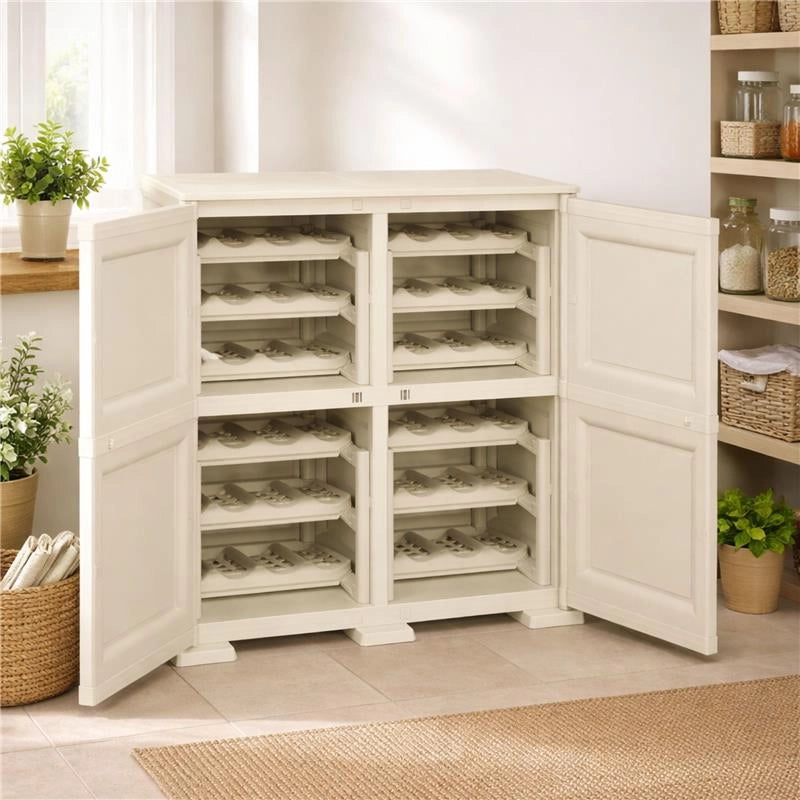 ARMADIO PORTABOTTIGLIE 48 BOTTIGLIE ANGORA 79X43X85,5 CM CON ANTA LISCIA – CANTINETTA MODERNA CHIUSA PER SOGGIORNO E ZONA PRANZO