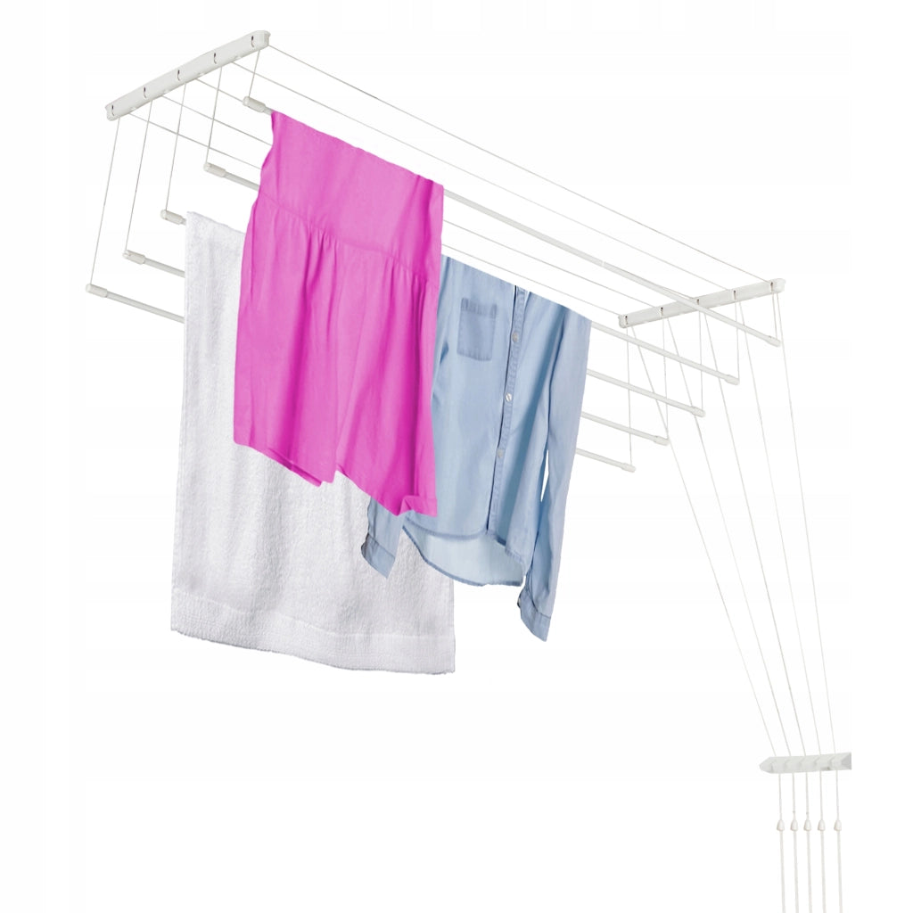 Stendibiancheria da soffitto KADAX per bagno, 5 barre, 170 cm, resistente e robusto.