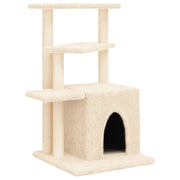 Tiragraffi per gatti torre per arrampicata giocattolo piattaforma per arrampicata con tiragraffi in sisal 83,5 cm crema 02_0022529