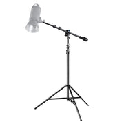 Stativo a giraffa, altezza di lavoro 115-400cm, contrappeso 1,5 kg, braccio estensibile 70-183 cm, Treppeide luce 256 cm, max 6 kg