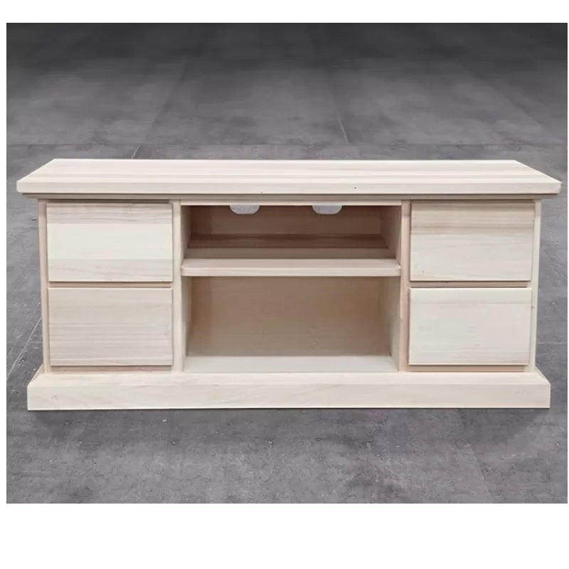 Porta tv 4 cassetti arte povera in legno grezzo  l.120 p.53 h.53 (982) - Mobili 2G