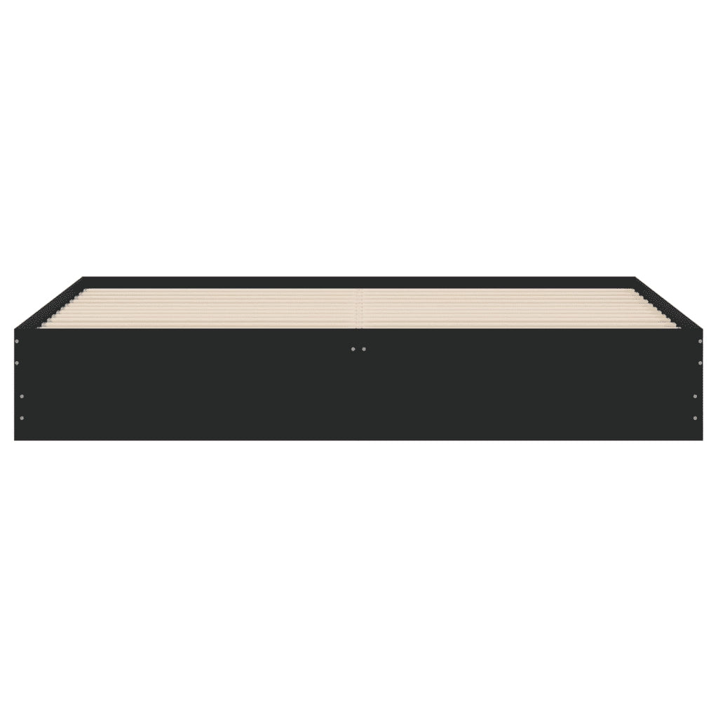Giroletto con Cassetti Nero 180x200 cm in Legno Multistrato 3207253