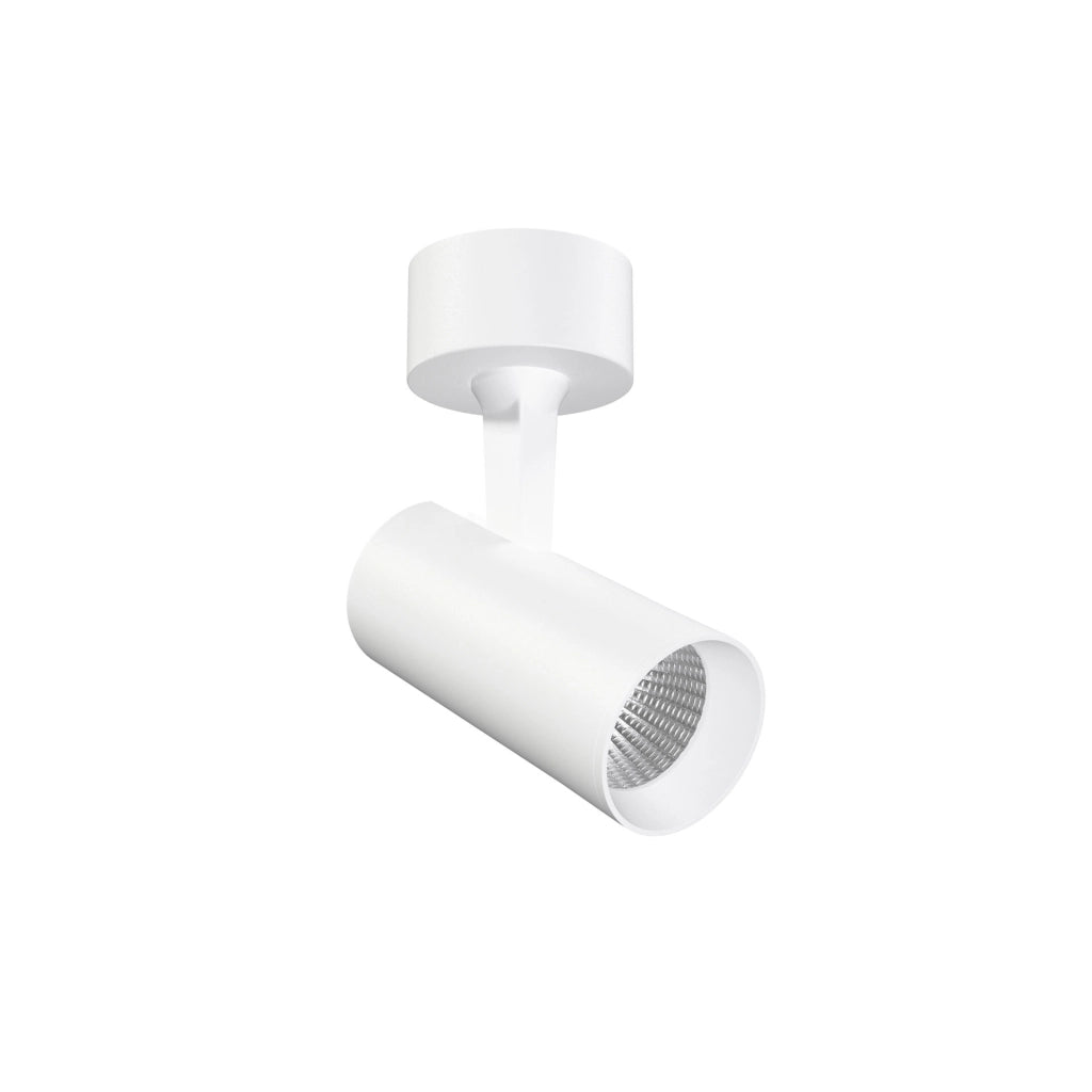 Picolo Faretto LED Orientabile 9,5W Switch Technology 2700K/3200K/4000K Ottica Intercambiabile 15-38-60 Gradi Base Superficie/Incasso Bianco Opaco