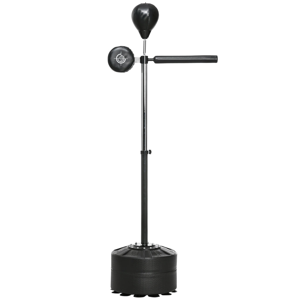 Punchingball Regolabile in Altezza ¨C Xylo ¨C 360¡ã Girevole con Fasce da Boxe, 80,5x48x163-205 cm, Nero