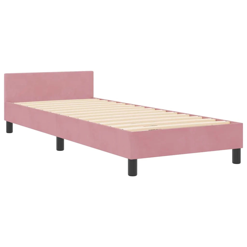 Letto a molle con testiera Rosa 80 x 200 cm Velluto 3344842