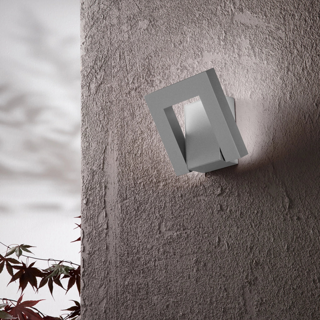 Applique Esterno Moderna Alluminio Grigio Led 12W 3000/4000K Ip54