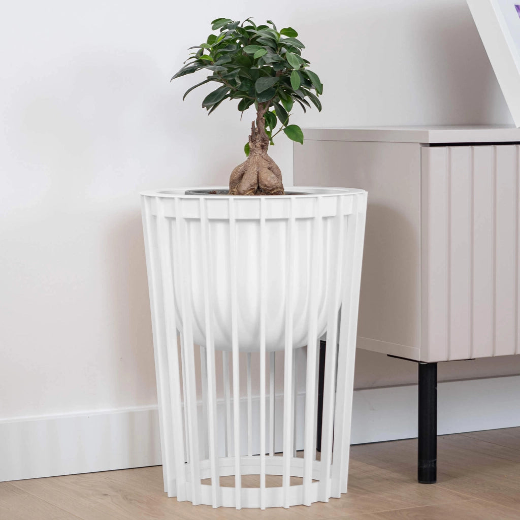 Supporto per fiori bifacciale KADAX Loft, bianco, 53,5 cm + 2 inserti
