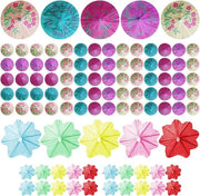 Set di Paraplu per Frutta da 70 - Set di Paraplu Firmati Fiori da 20 - Paraplu per Cocktail - Paraplu in Papier per Decorazioni Bar .