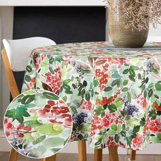 Tavolo coprente rotondo, diametro 150 cm, coprente acquatica in poliestere, lavabile, decorazione per Natale, pasti, picnic, ristorante (uva, diametro 150 cm)