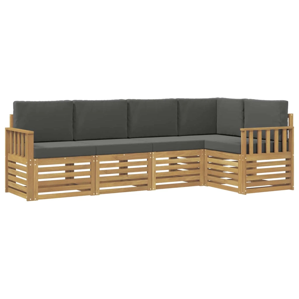 Set di divani da esterno 5 pcs Bianco e Antracite