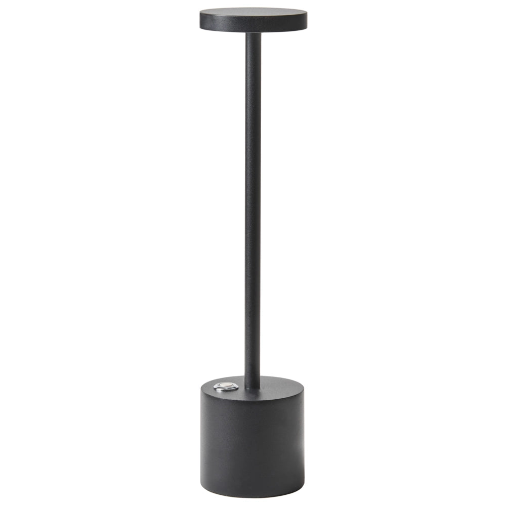 Lampada da tavolo in alluminio nero senza fili per interni e per esterni stile moderno