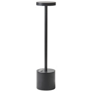 Lampada da tavolo in alluminio nero senza fili per interni e per esterni stile moderno