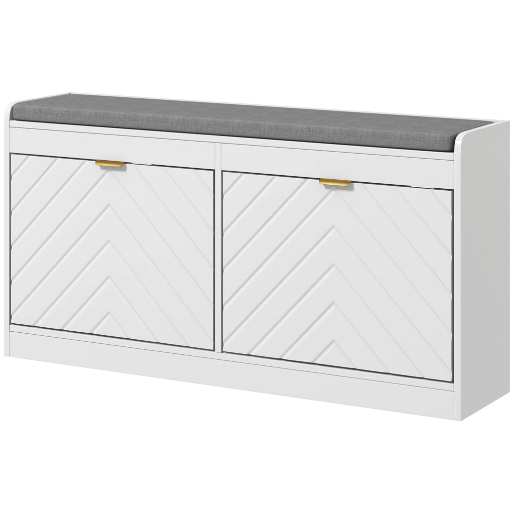 Bancale per scarpe con cassetto ¨C zephmum ¨C bianco 106x24x52,5 cm