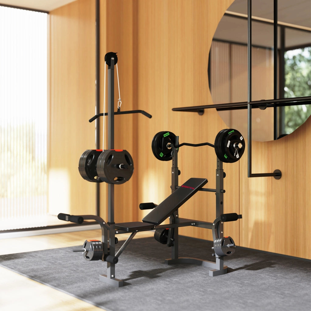 Panca Palestra Multifunzione Regolabile con Rack ¨C Zephmum ¨C Nero, Acciaio