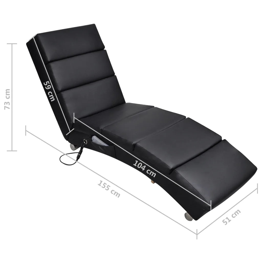 Lettino Massaggiante Nero in Similpelle cod mxl 32170