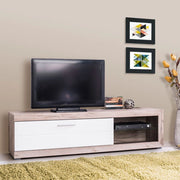 Pompu, Mobile Porta tv 2 Ripiani, 162x41.5x43.5h cm Bianco Crema