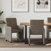Sedie da Pranzo con Ruote 2 pcs Grigio scuro 57 x 66 x 94 cm