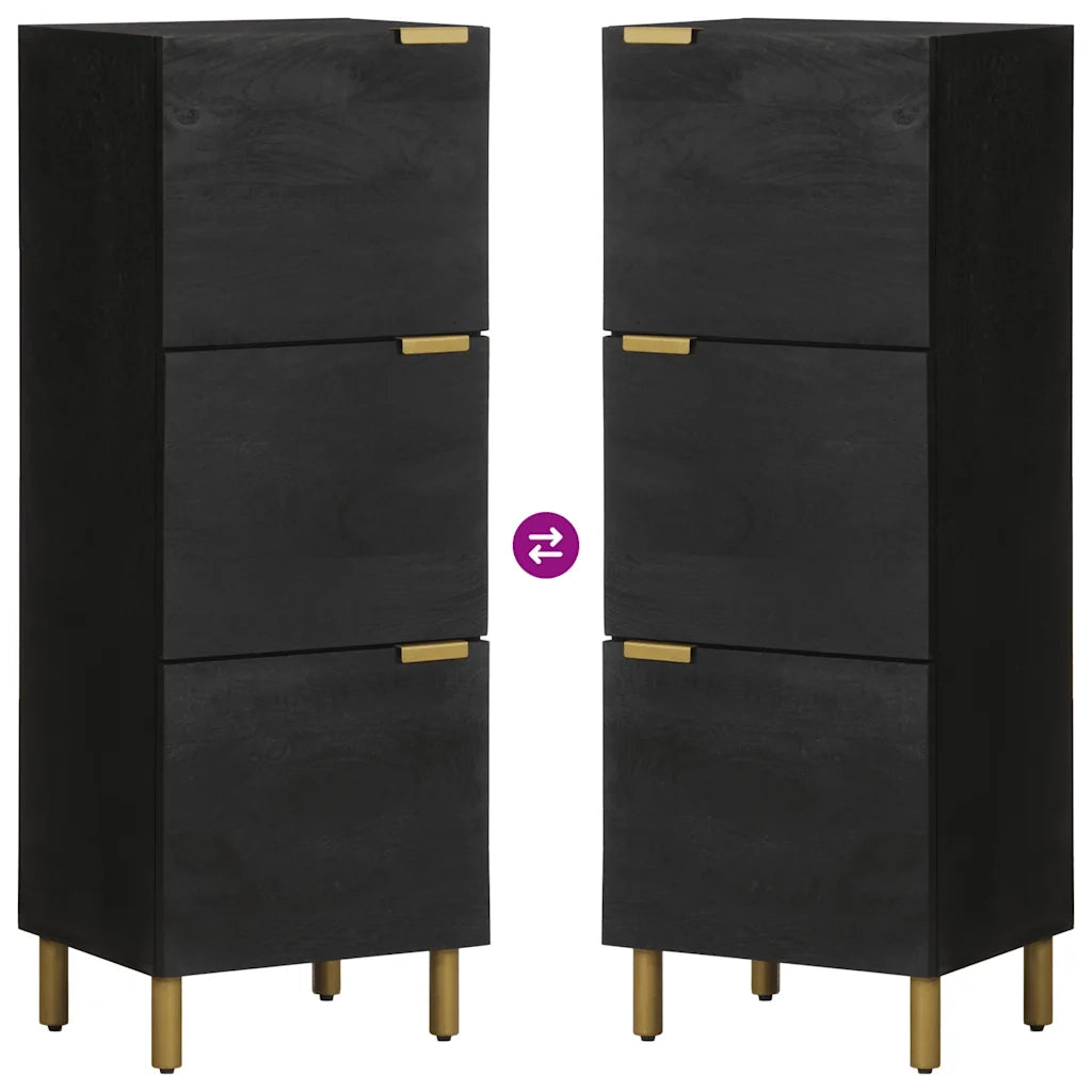 vidaXL Credenza Nera 40x33x110 cm in Legno Multistrato