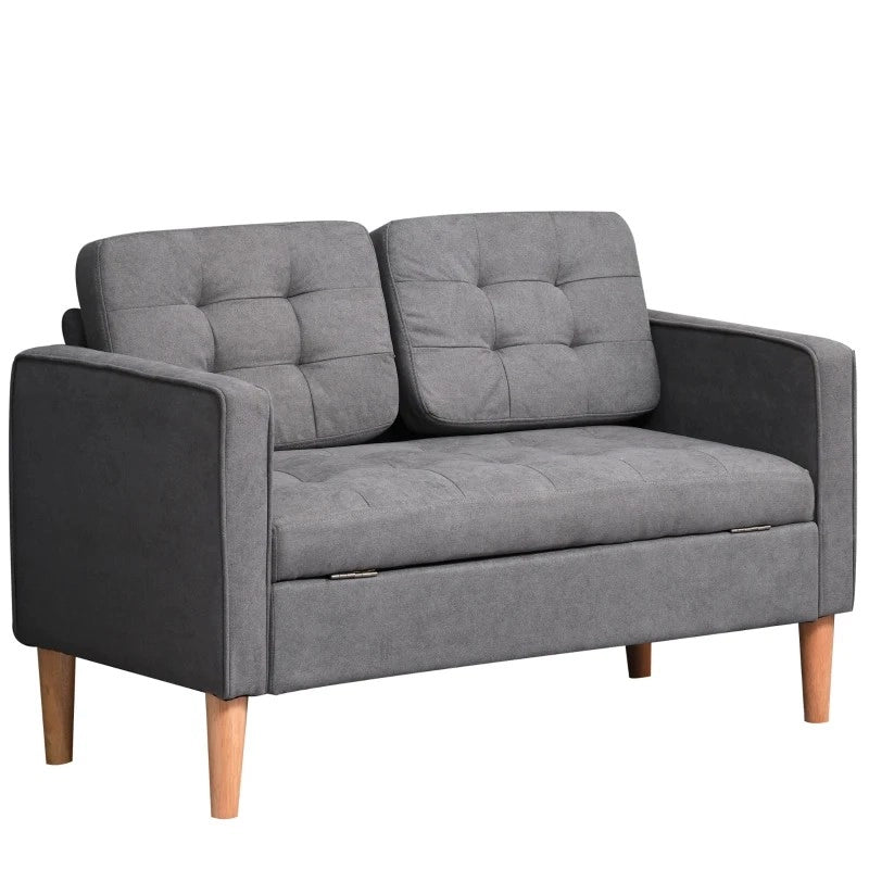 DIVANO 2 posti 117x62x78 cm Grigio in Poliestere