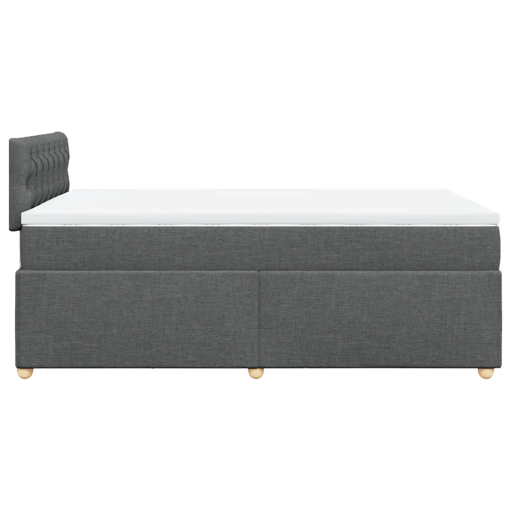 Giroletto a Molle con Materasso Grigio Scuro 120x200 cm Tessuto
