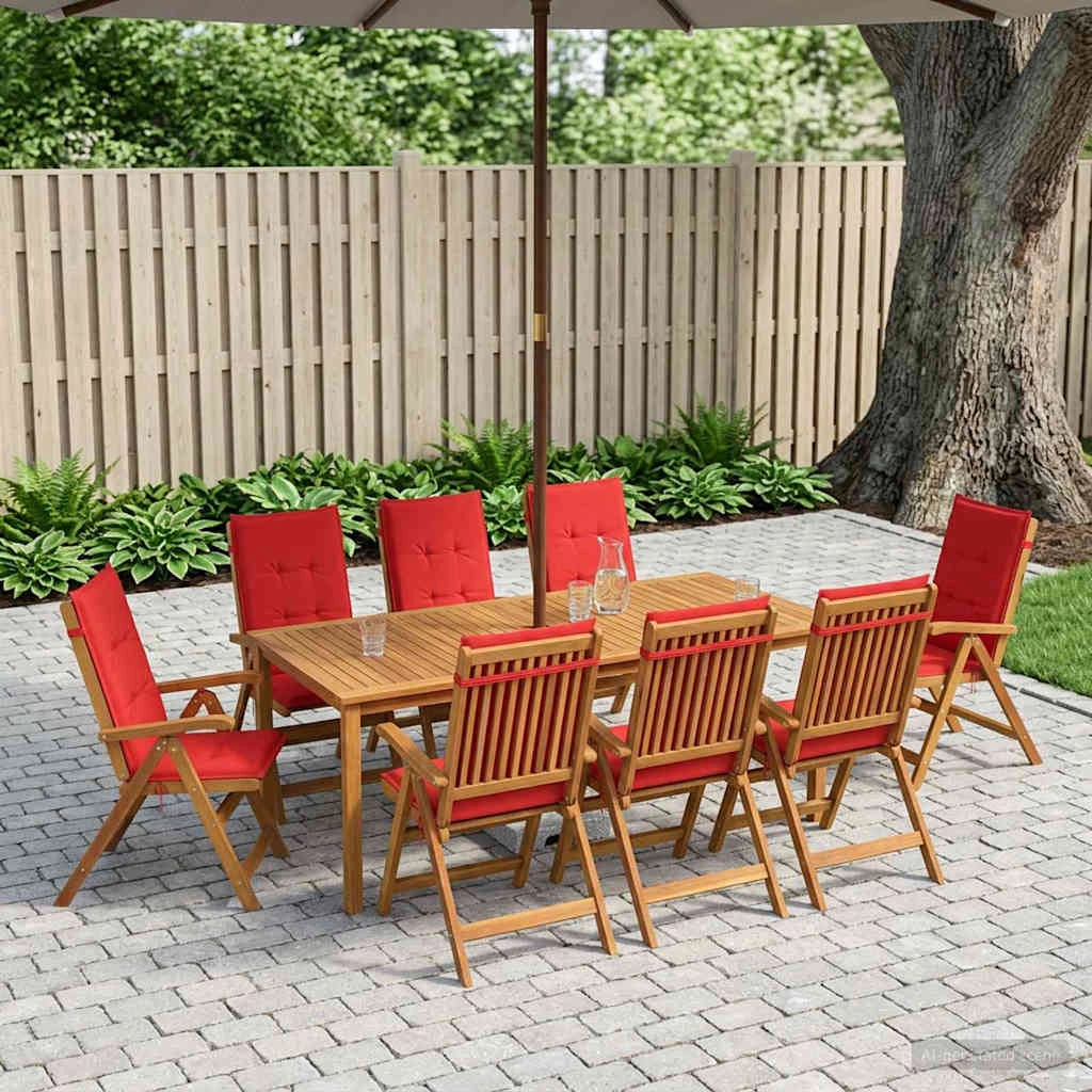 Set da pranzo da giardino da 9 pezzi Naturale 3434588