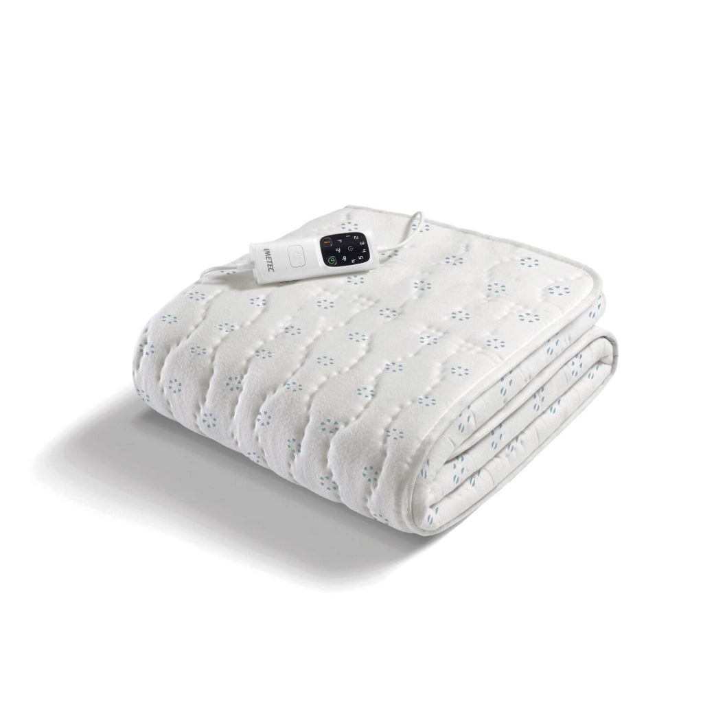 Imetec Scaldasonno Adapto singolo 150 x 80 cm, Basso consumo, Tecnologia brevettata, Riscaldamento rapido, Temperatura personalizzata, Cotone con trattamento antibatterico, Comando con 6 temperature