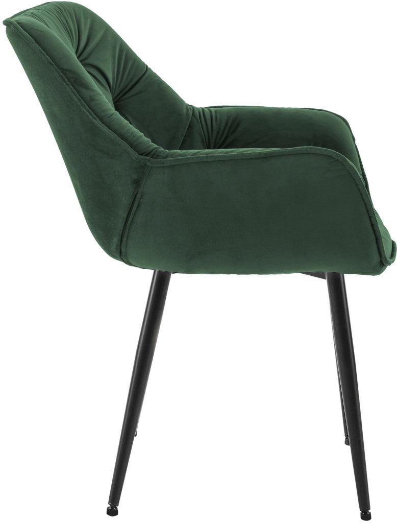 Sedia Tanna in velluto verde