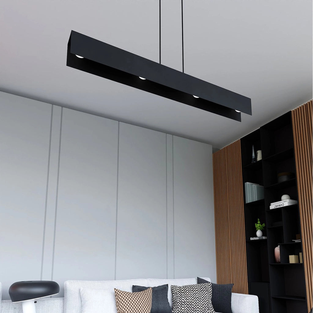 Lampada a sospensione Gentor in acciaio nero opaco