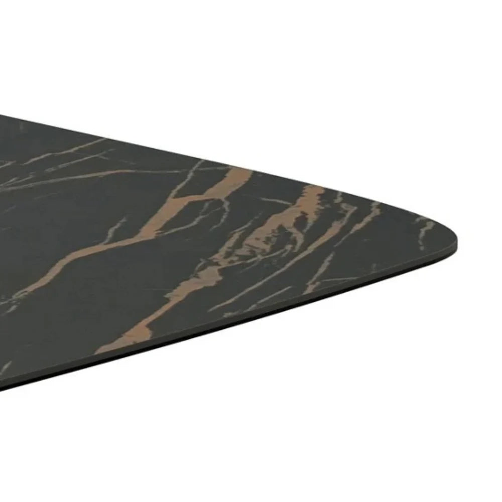 Tavolo da pranzo allungabile in ceramica su vetro effetto marmo portoro Cruise 200-280x100 cm fino a 10 posti | Duzzle